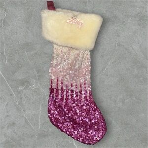 Juicy Couture Pink and Cream Sequin Stocking